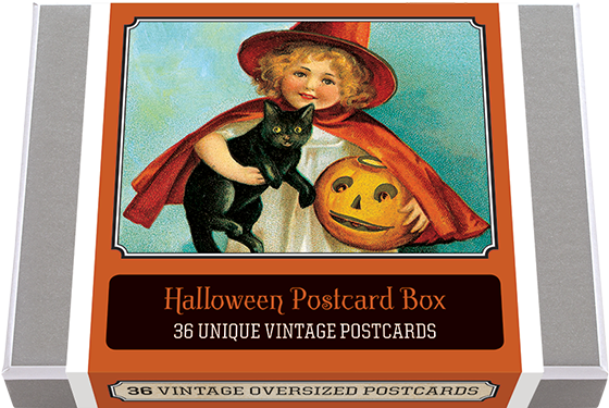 Halloween Postcard Box - 36 Unique Vintage Postcards - Pine & Moss