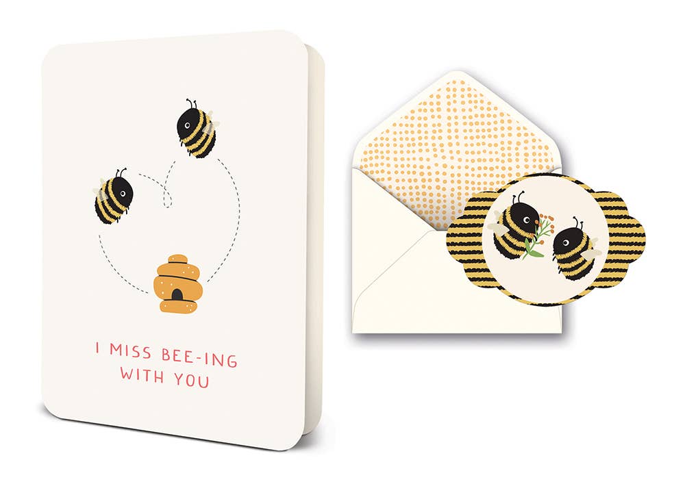 I Miss Bee-ing With You Deluxe Greeting Card - Pine & Moss