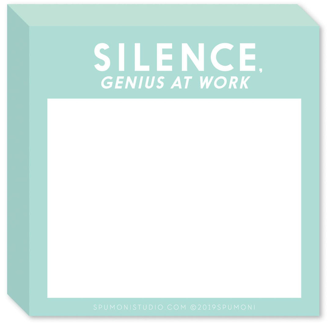 Silence. Genius at Work (memo sticky pad)