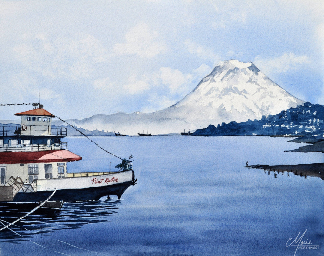 Point Ruston Tacoma Washington Watercolor Giclée Print